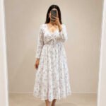 White Floral Tie-Front Maxi Dress