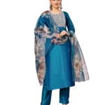 Women's Teal Blue Embroidered