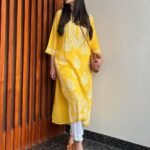Sunshine Yellow Embroidered Cotton Kurta